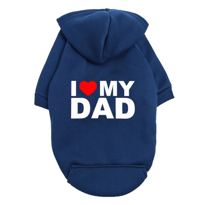 Hunde-Hoodie mit Aufschrift 'Ich liebe meinen Papa' - Sweatshirt für kleine bis mittelgroße Hunde - Niedliches Haustier-Geschenk zum Vatertag