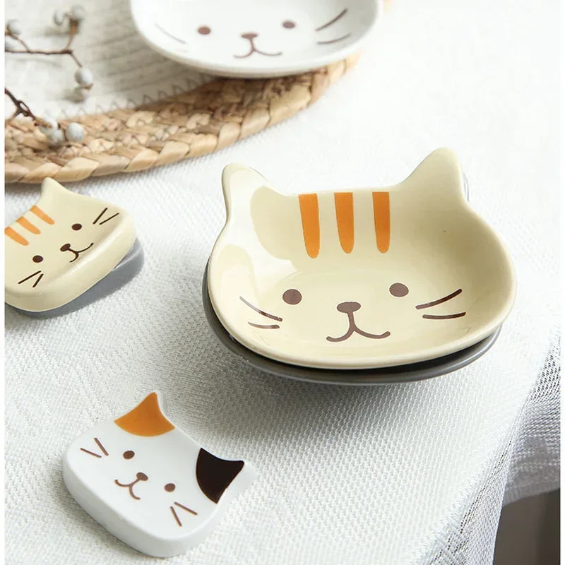 Japanische Nette Katze Gericht Kreative Keramik Gewürz Gericht Porzellan Tauch Untertasse Platte Snack Platte Küche Liefert Geschirr