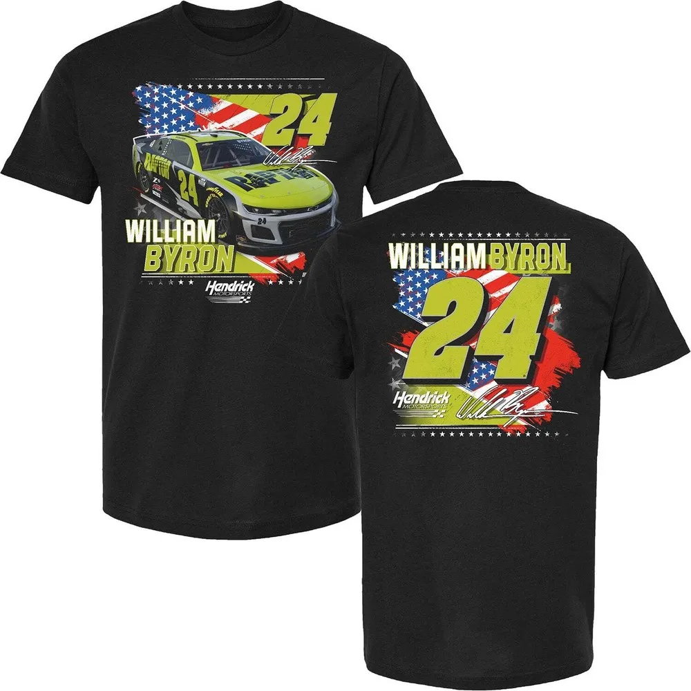 

William Byron 2025 Raptor Patriotic Car High quality 100% cotton T-shirt S-3XL
