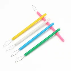 Cylindrical Colorful Needle Threader Sewing Threader Sewing and Haberdashery Accessories Large Hole Beader Threading Needle Tool