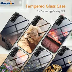 For Samsung Galaxy S23 Ultra Case Tempered Glass Phone Cases For Samsung S22 Ultra S23 S21 Plus S20 FE Cases Back Cover Silicone
