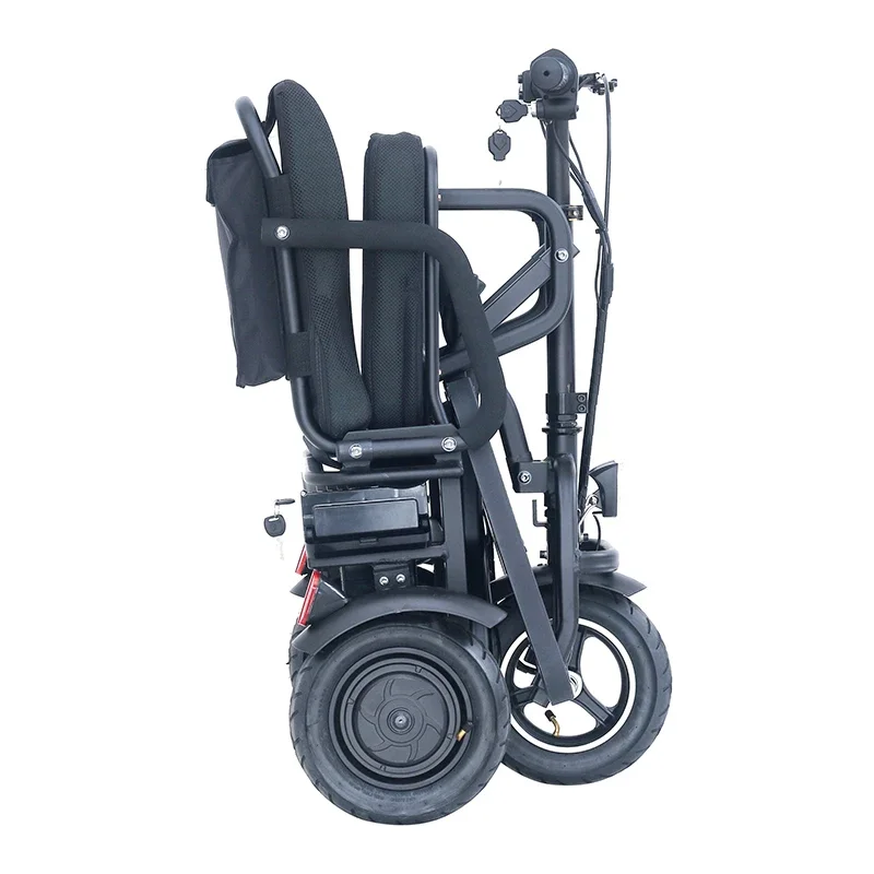 Basket In The Back Light Weight Electric Folding 3 Wheel Tricycle Mobility Scooter For Elderly, Disabled/handicapped Person's