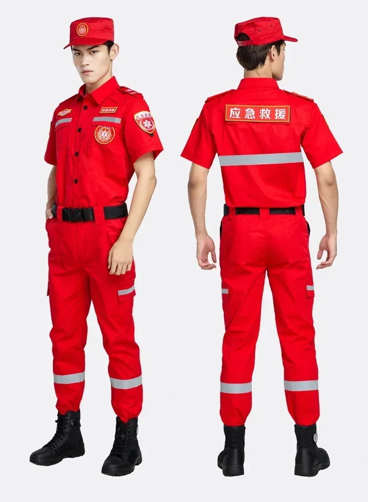 New Emergency Rescue Clothing Fire Fighter Suit Disaster Relief Coat Anti-static Wear-resistant Coverall Labor Uniforms