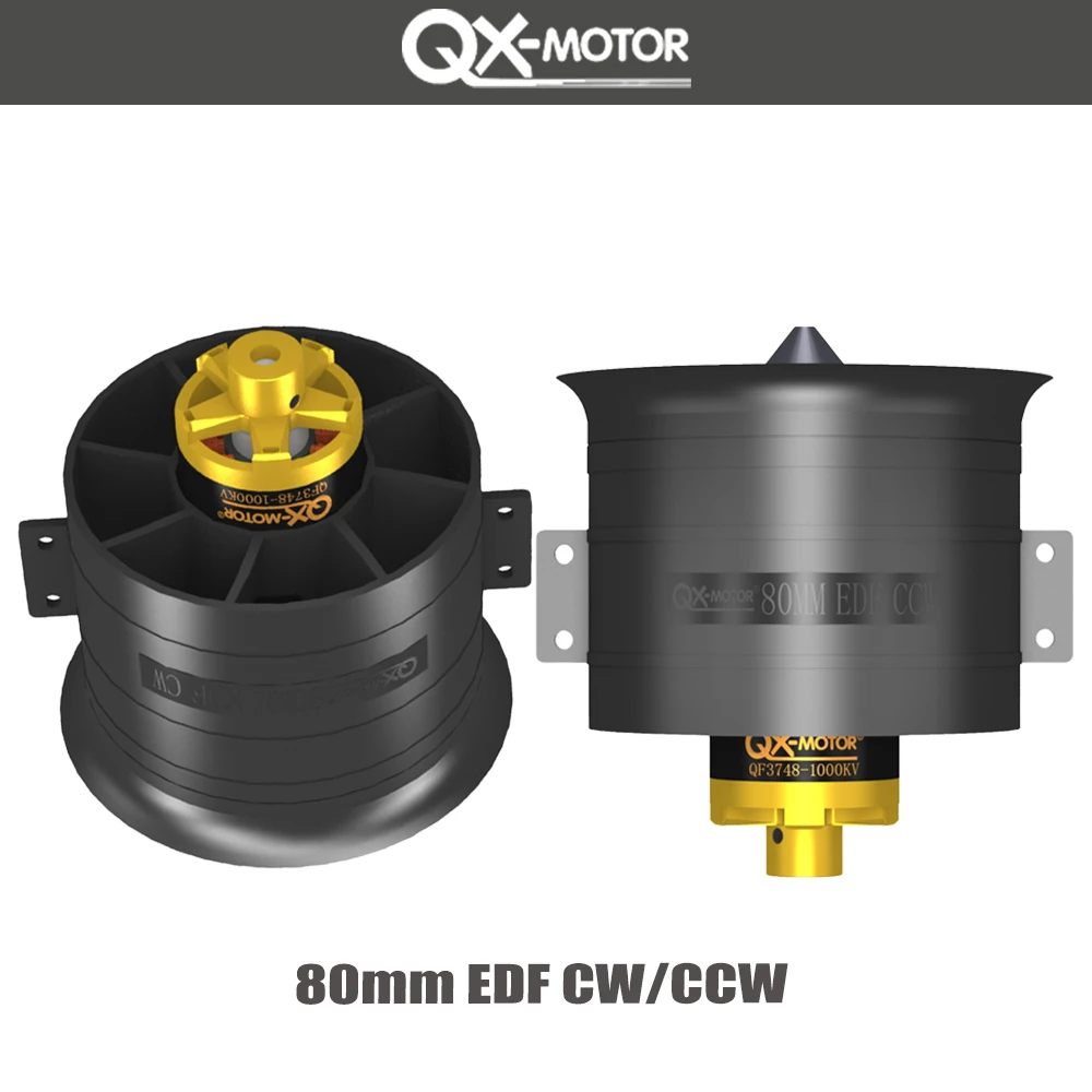 QX-MOTOR QF3748 QF3538 12Blades Fan 80mm EDF CW CCW 6S/12S with 1000KV 2000KV Brushless Motor use ESC For RC Drone Toy Parts