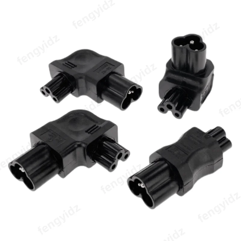 fengyi IEC320 C5 TO C6 Extension power adapter,C6 TO C5 clover shape 3 Pin male to female right angle side bend power connector