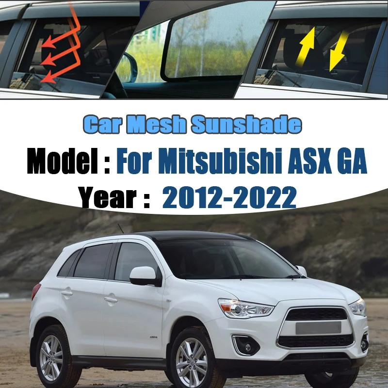 For Mitsubishi ASX Accessories RVR GA 2012-2022 Car Front Rear Window Screen Anti UV Sun Shades Covers Visors Light Shield Mesh