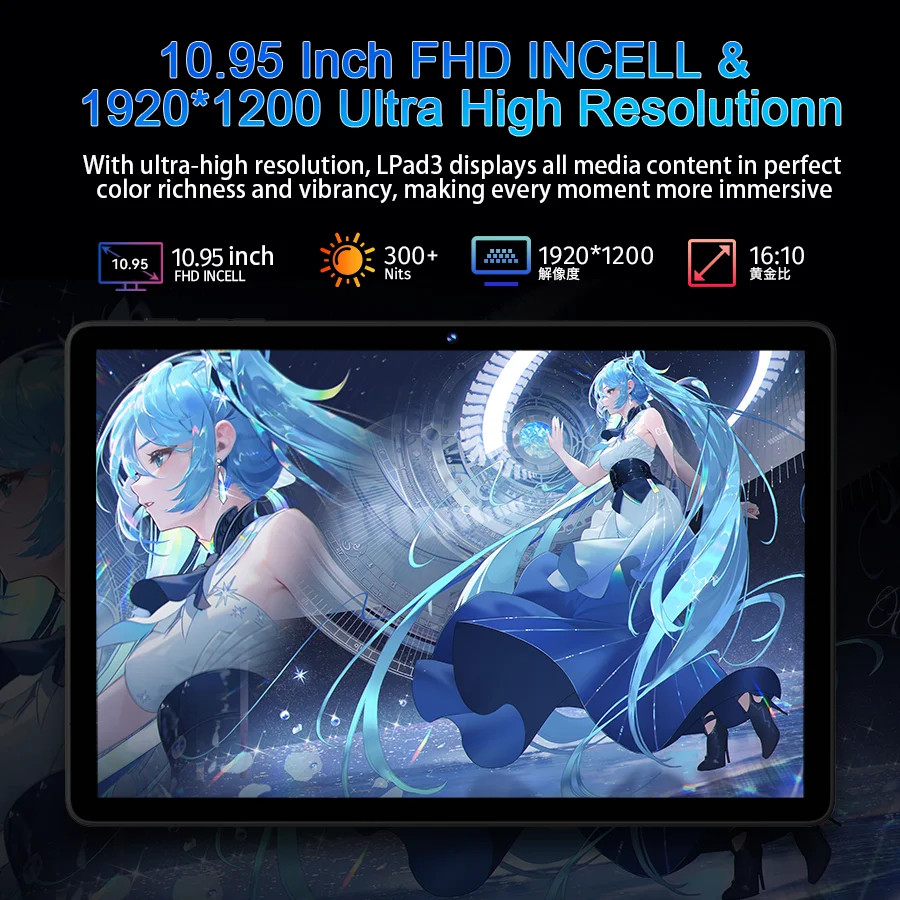 Alphawolf LPad3A 11-inch Android15 Wi-Fi Tablet 20GB + 128GB GPS Widevine L1 1920*1200 FHD IPS 8000mAh PD18W Type-C Charging GMS