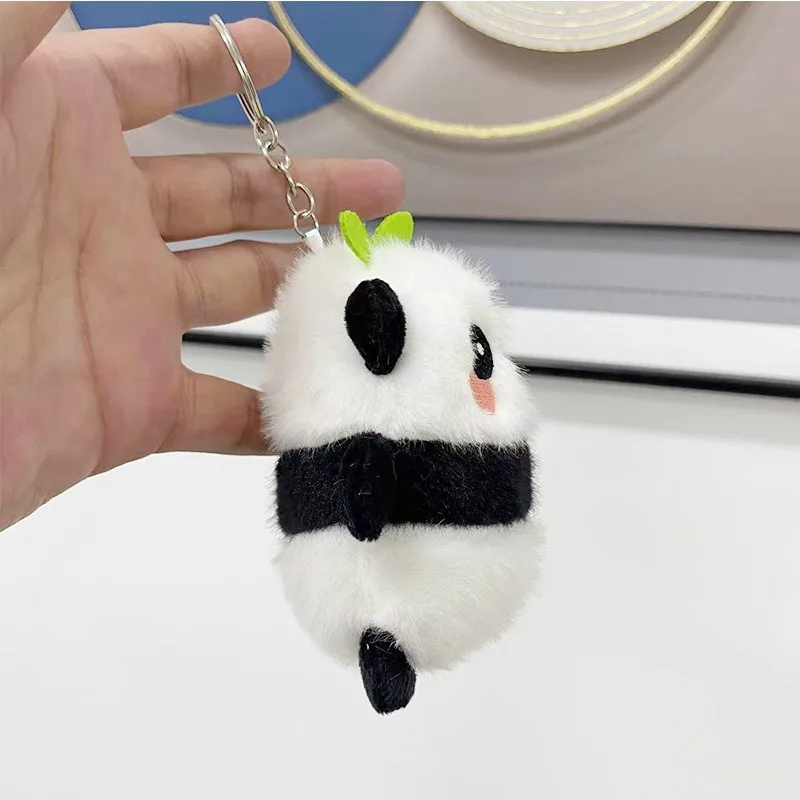 Cute Panda Plush Toy Keychain Cartoon Bag Pendant Bag Accessories Car Key Chain Pendant Ornaments Fashion Gift