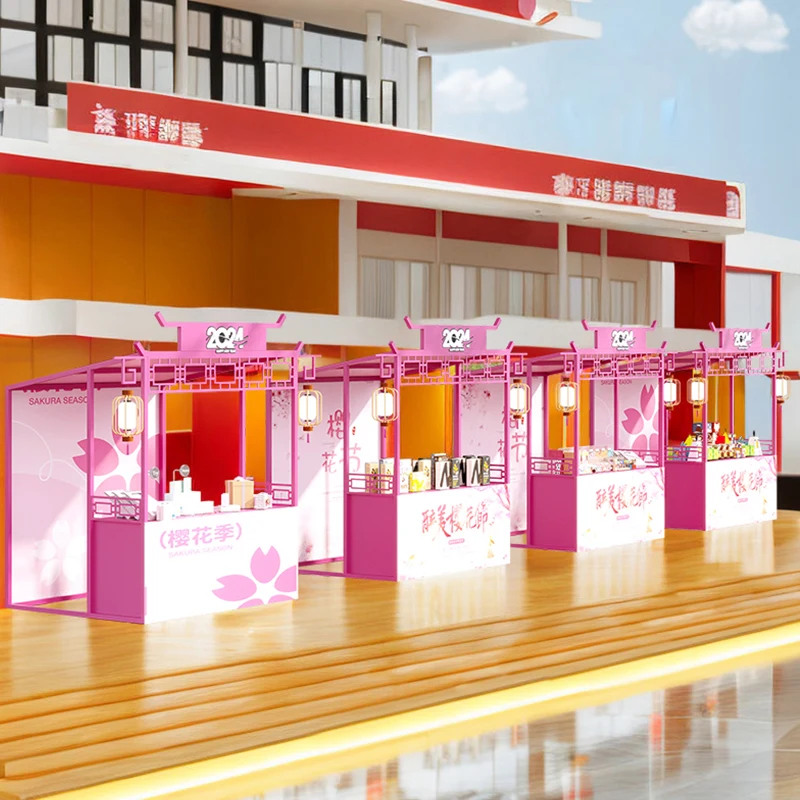 

Стеллажи для уличных продаж продуктов питания, киоски Гуочао, многофункциональные передвижные стеллажи для живописных закусок.