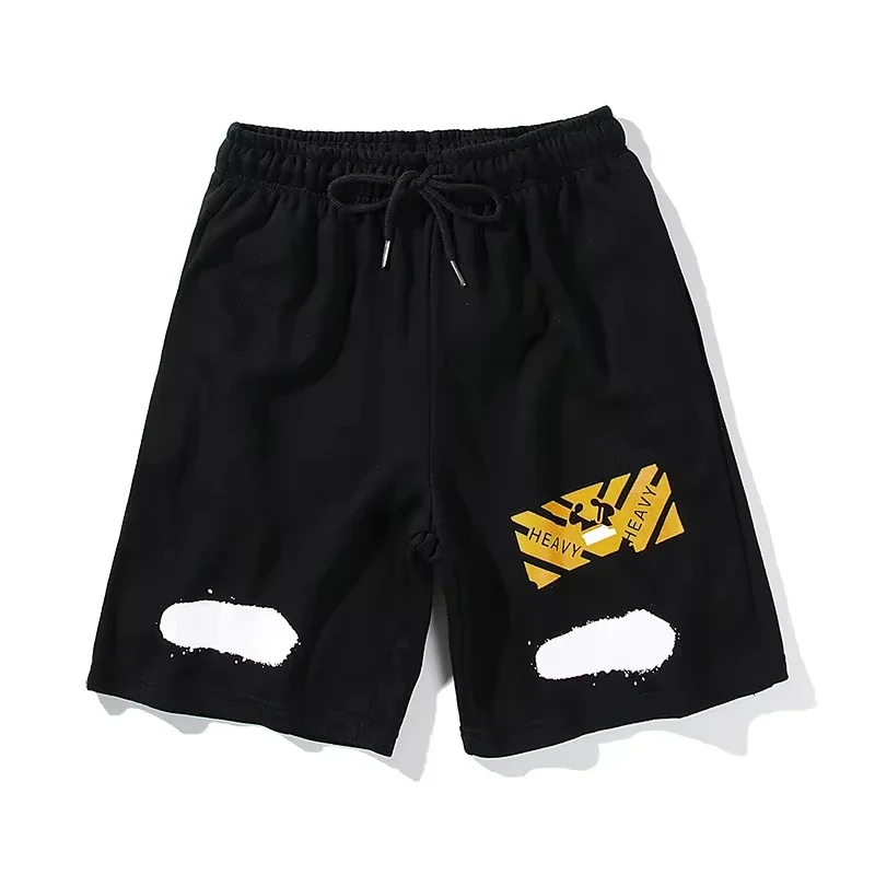 

Спортивные штаны с принтом алфавита, мужские летние повседневные модные свободные и удобные брюки с пятью точками, трендовые мужские шорты по индивидуальному заказу