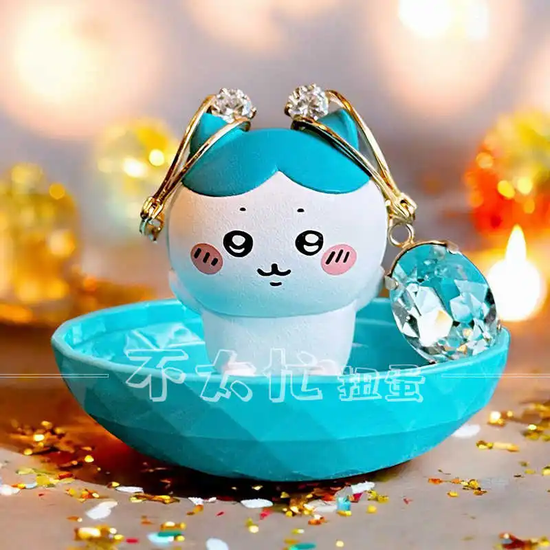 4 stks/set Originele Bnadai Chiikawa Jewel Sieraden Doos Twisted Ei Hachiware usagi Figuur Model Speelgoed Cadeau voor Verjaardag