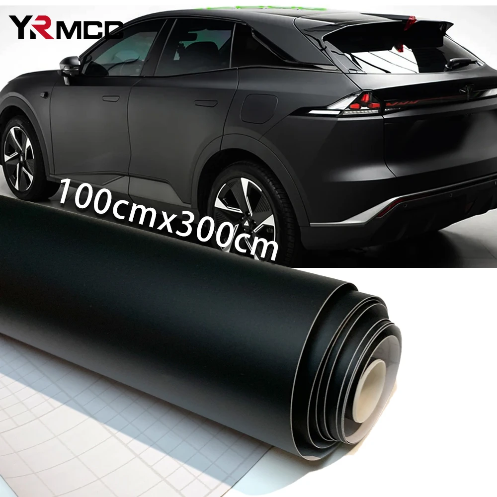 

Matte Black Wrap Car Stickers 100x150/300cm Waterproof Car Adhesive Vinyl Wrap Motorcycle Car Film Cover for Automotive Vinyl