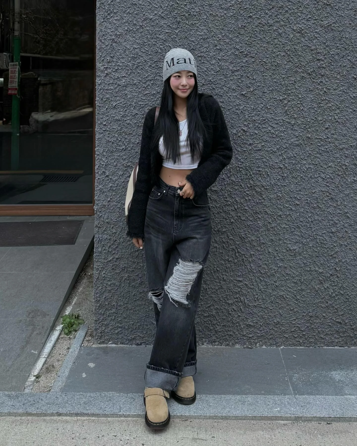 

RR New Waed Vintage Hole inding Straight Leg Medium Waist Jeans Long Pants Women's Faion Casual Comfortable Stretch Denim