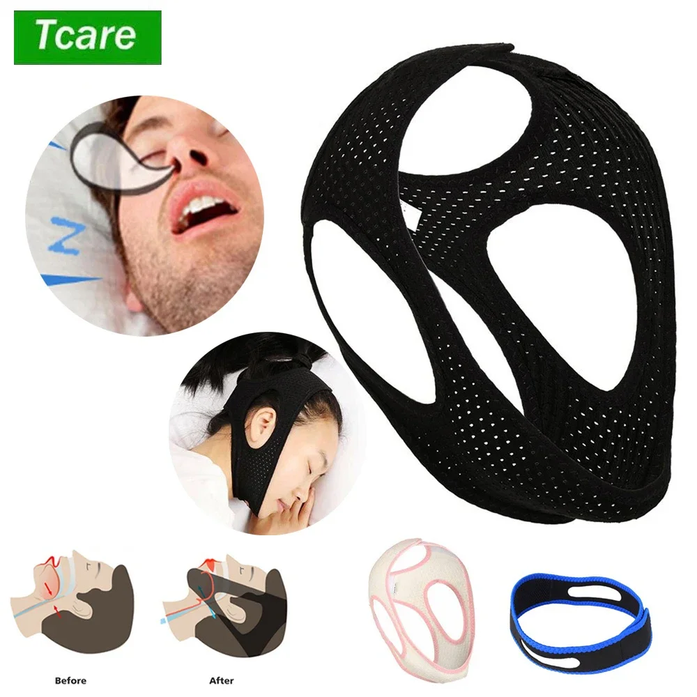 Tcare Anti Snoring Chin Strap Best Stop Snoring Device, Adjustable Snore Reduction Belt Sleep Aids Chin Strips Belt for Unisex