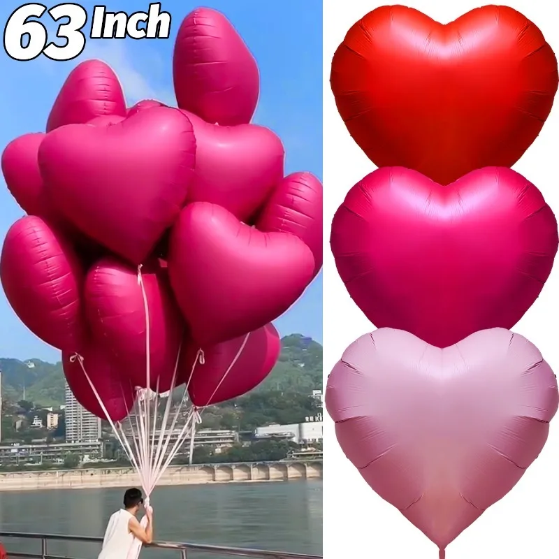 63 Inches Extra Large Love Balloon Romantic Aluminum Film Balloon DIY Wedding Birthday Party Decorations Valentine's Day Gifts