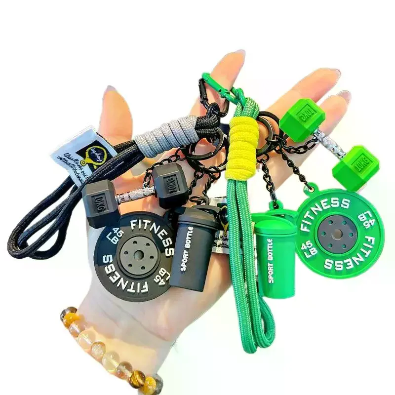 Trendy Fitness Creative Mini Keychain Pendants Couple Car Bags: Gym Keychains Sports Accessories