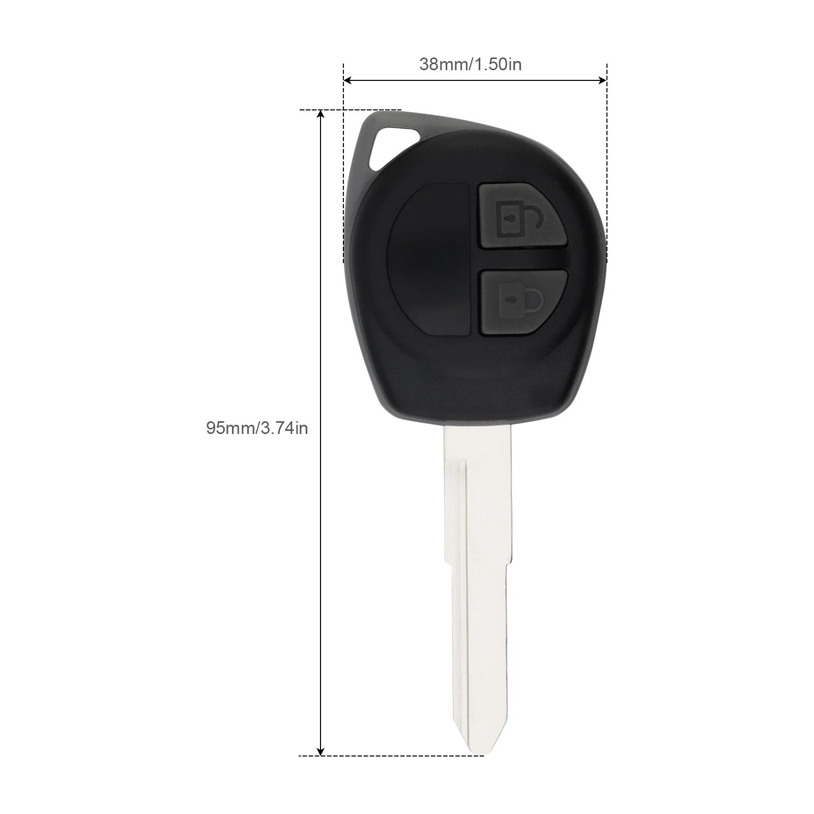 Mando a distancia con 2 botones sin llave, 433MHz, sin cortar, con Chip ID46 para SUZ-UKI SWIFT SX4 Alto JIMNY VITARA IGNIS Splash 2007-2013