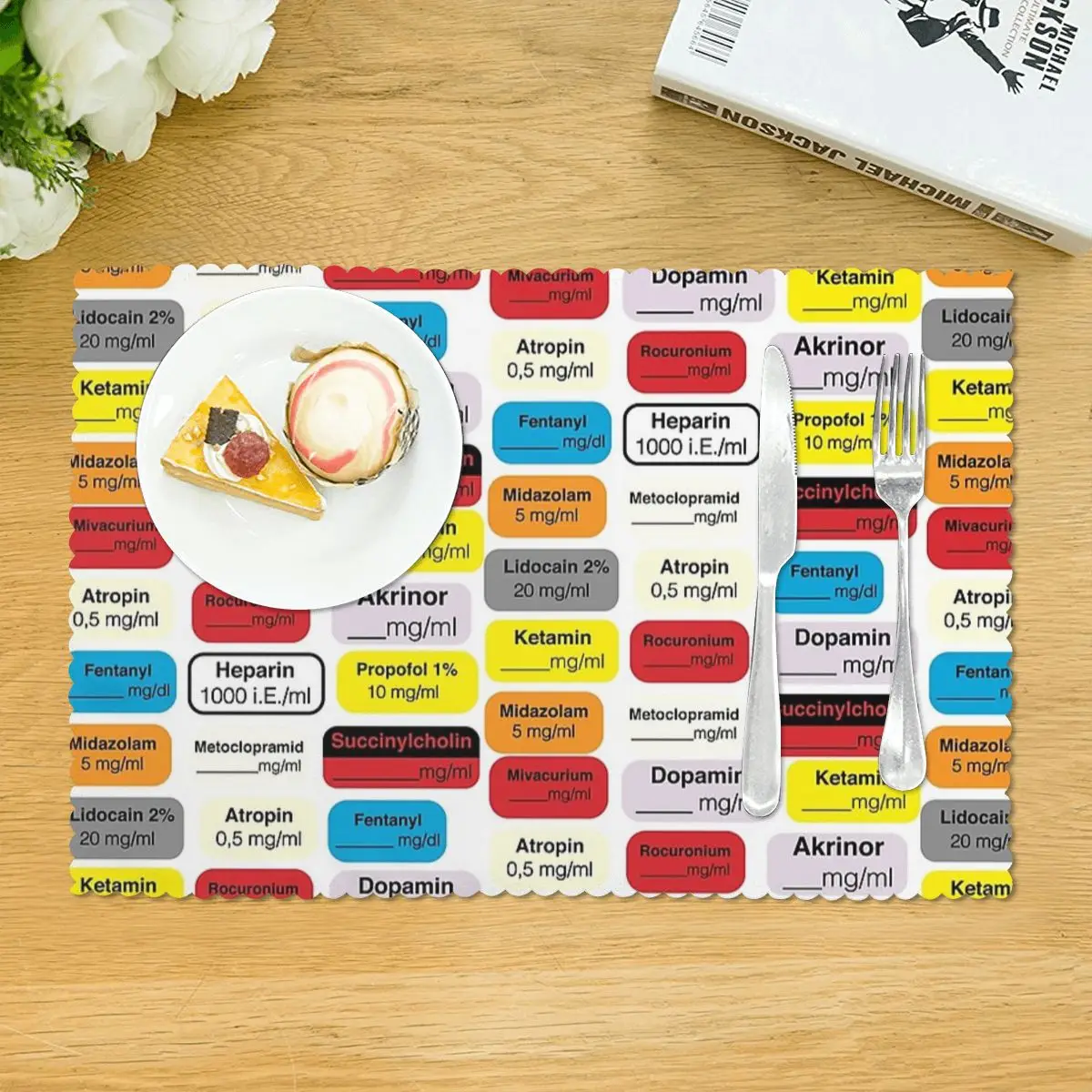 Anesthesia Medication Placemat Heat Resistant Plate Mat for Dining Table Bowl Coaster Home Decor Absorbent Mats