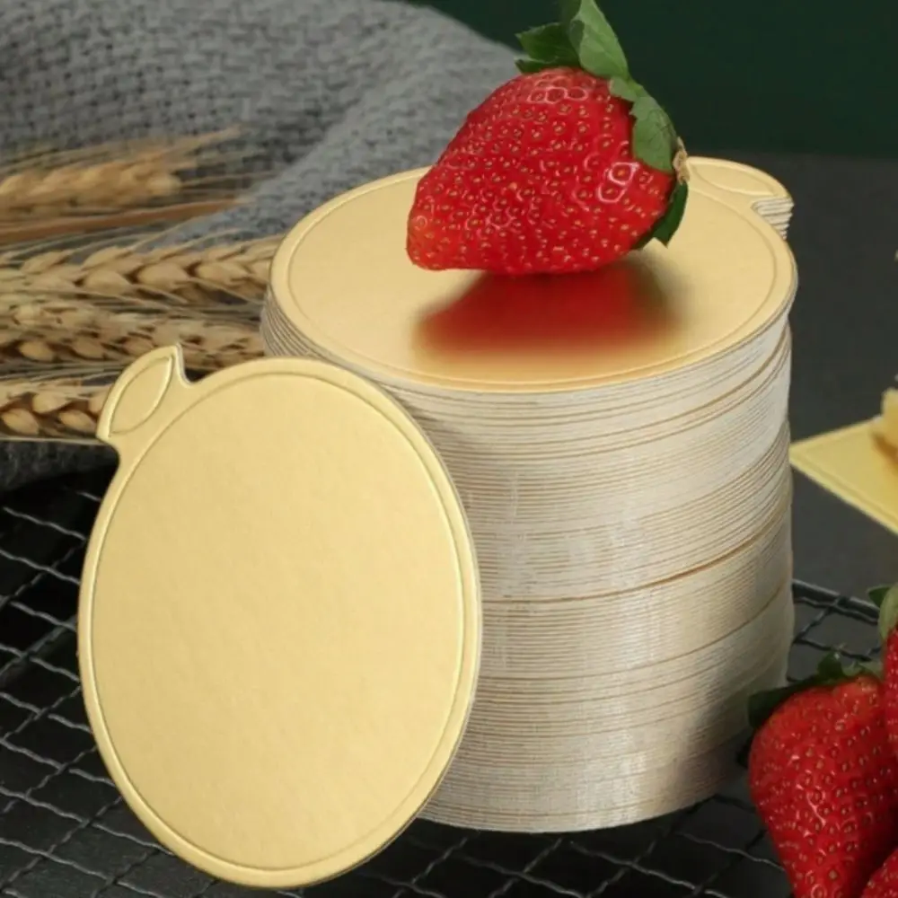 

100Pcs Baking Tool Disposable Cake Cardboard Paper Gold Dessert Tray Multi Shape Mini Cupcake Base Party