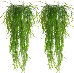 Artificial Hanging Vines Fern Plant Ivy Leaves Garland Vine Outdoor UV Resistant Faux Plastic Hanging Plant - 2pcs