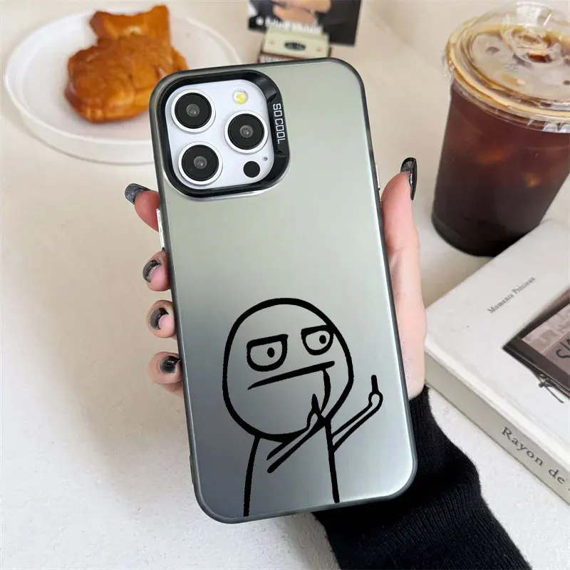 Funny Man Middle Finger Coque For iPhone 16 Pro Case 14 11 13 15 Pro Max 12 Mini XS SE2 7 8 16 Plus Phone Cases Shockproof Cover