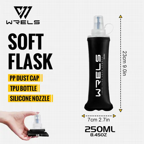 WRELS Water Bottle TPU Folding Soft Flask Outdoor Sport Water Bag Collapsible Water Bottle 500ml For Running Camping BPA Free - Image 10