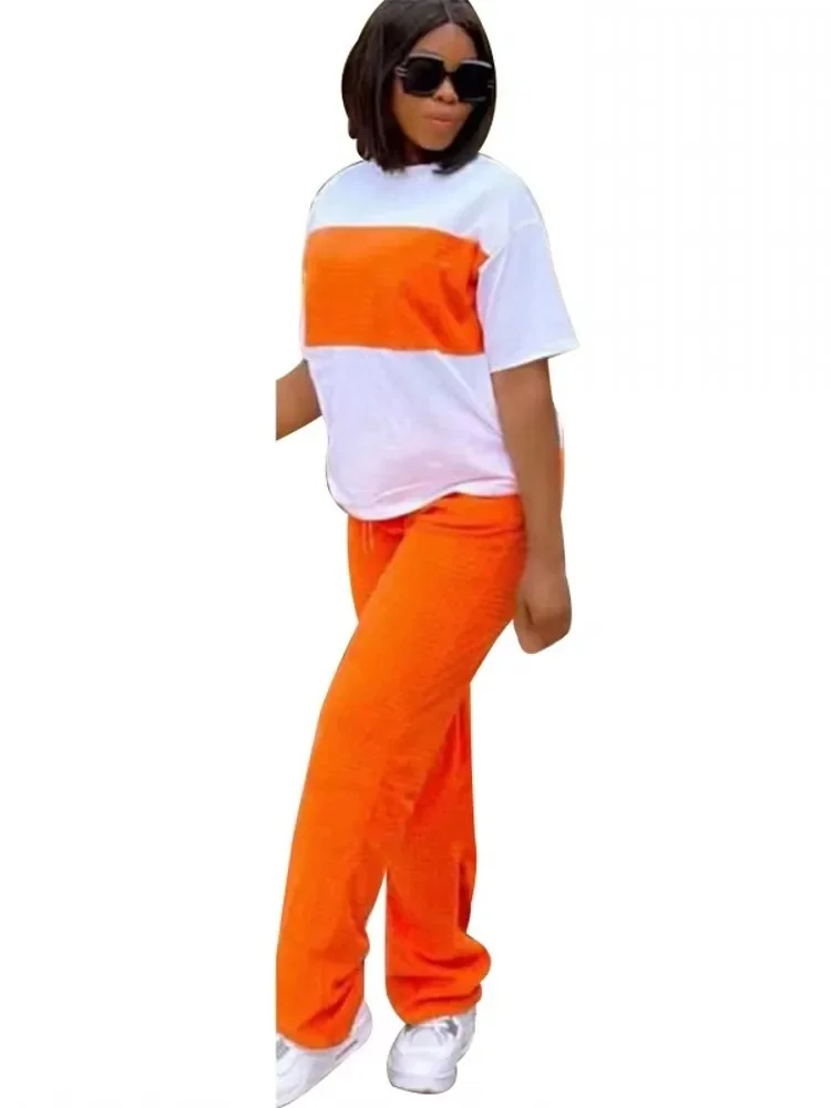 Conjunto de ropa Africana Dashiki de 2 piezas para mujer, Top de manga corta y pantalones, traje de fiesta, conjuntos a juego para mujer, verano y