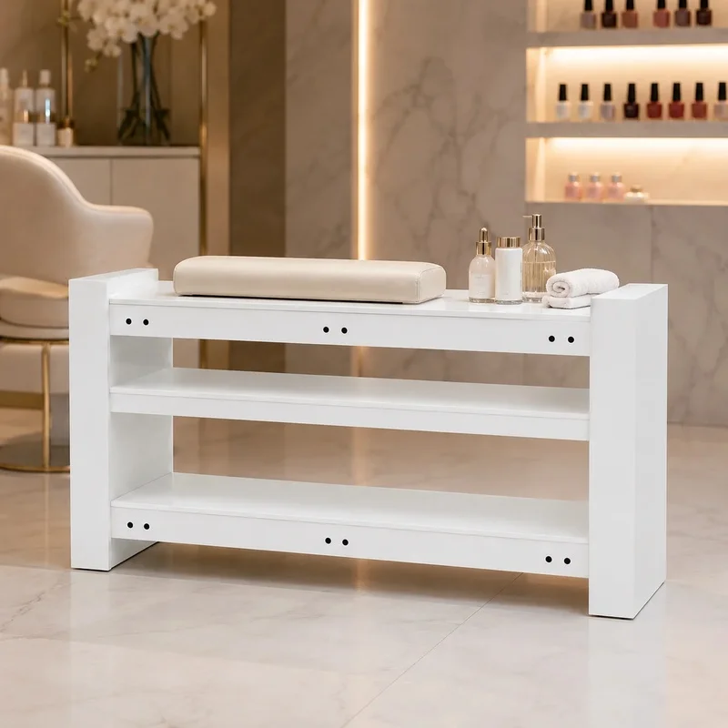 Nail Polish Drying Desk Double Seat Triple Seat 2-3 Person Space Saving Design for Modern Professional Nail Art Studio
