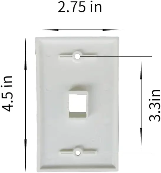 1 Port pelat dinding Keystone (10 Pak), pelat dinding Gang tunggal untuk colokan Keystone RJ45 dan sisipan Modular, putih