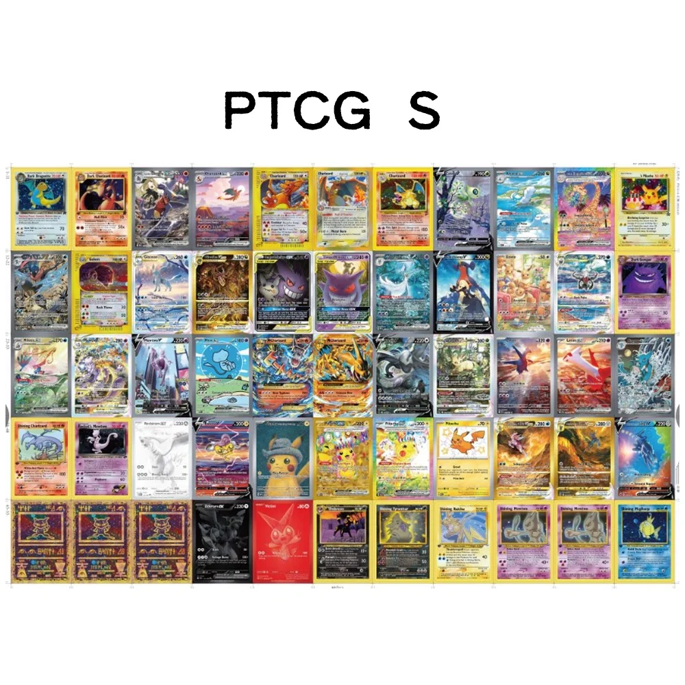 

PKM PTCG-(P/S) 55Cards/Set Pikachu Zekrom Victini Garchomp Festival Gardevoir Squirtle Game Proxy Trading Cards Toys Gifts