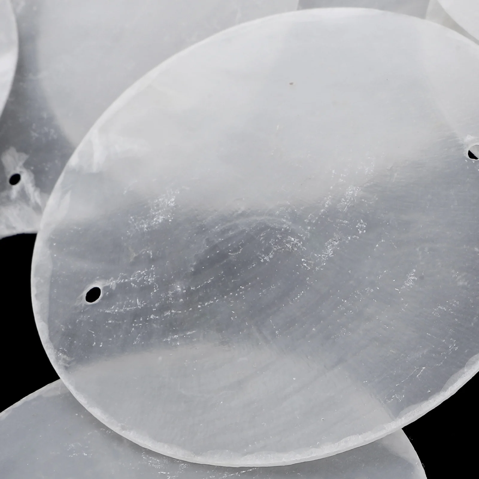 Jewelry Making Material Keychain Pendant Flat Round Shells Beads Handmade Wind Chime DIY Slice Accessory Outdoor Ornaments