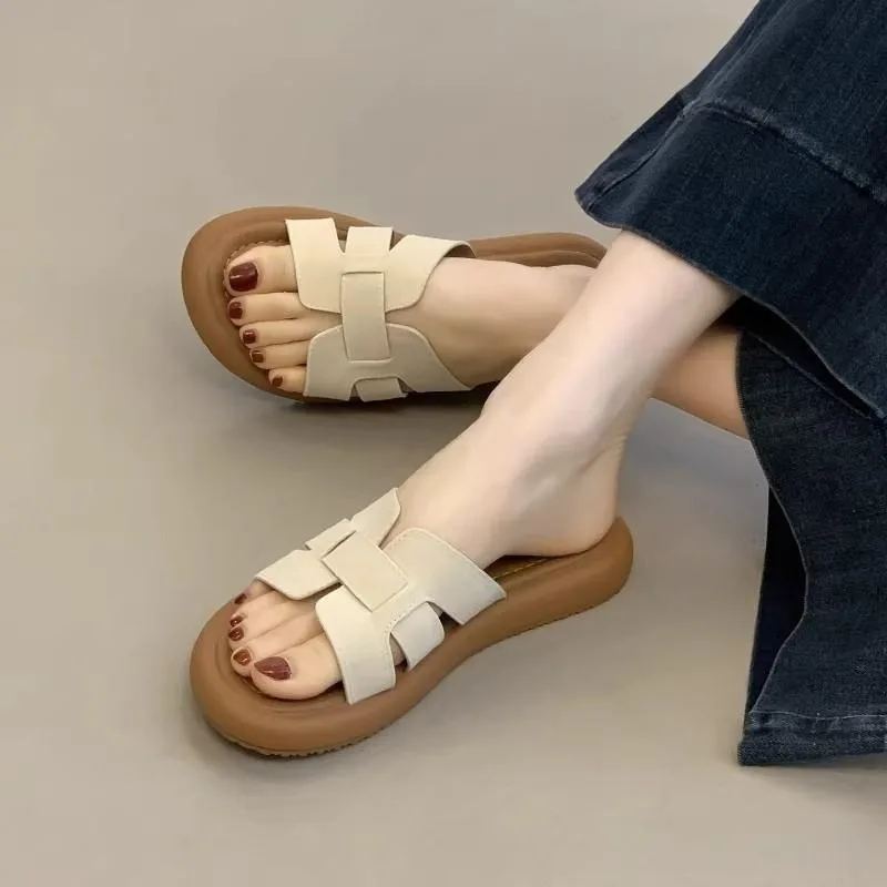 

Summer New Arrival: Trendy Slip-on Sandals - Soft Leather, Soft Sole, All-day Comfort, Perfect for Beach and Everyday Wear