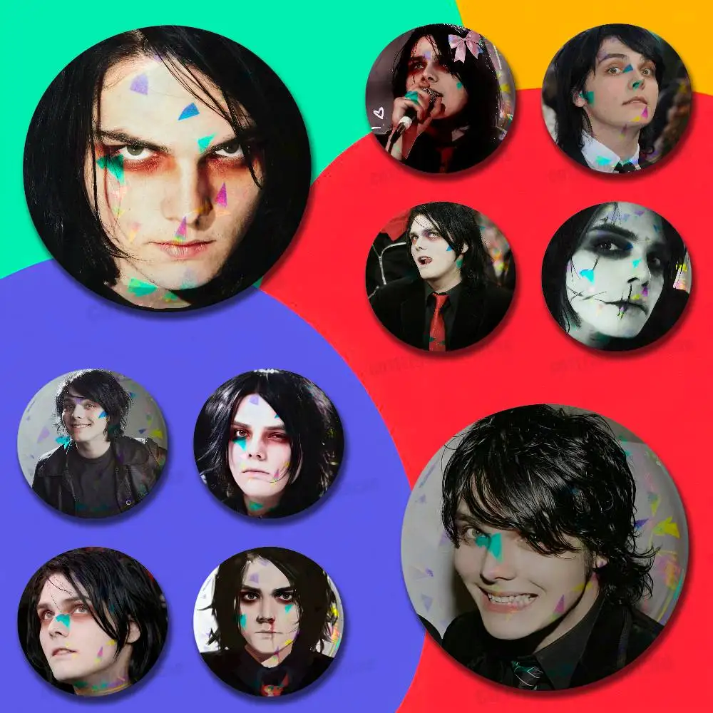 For Gerard Way Singer Badge Cover Emblem Custom Pin Insignia Ornament Brooch Button Laser Film
