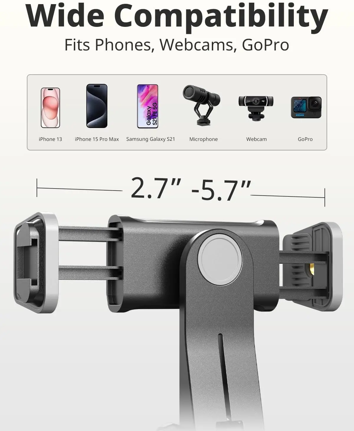 Ring Light Overhead Phone Mount LED Selfie Light with Stand and Phone Holder，LED Desk Light for Video Recording, Live Streaming