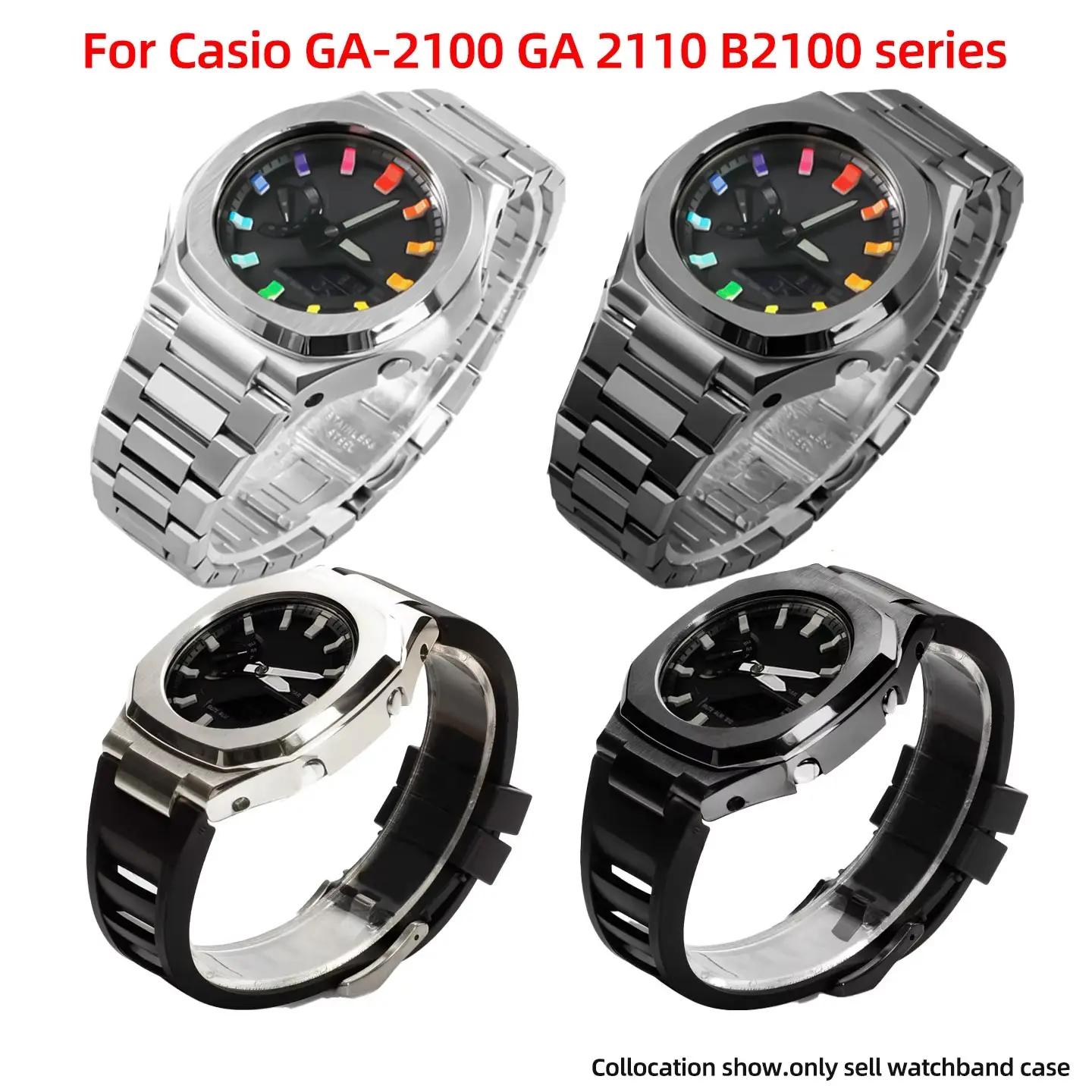 ga-2100-mod-kit-for-casio-g-shock-ga2100-2110-ga-b2100-watch-men-modified-stainless-steel-case-fkm-fluororubber-band-metal-strap