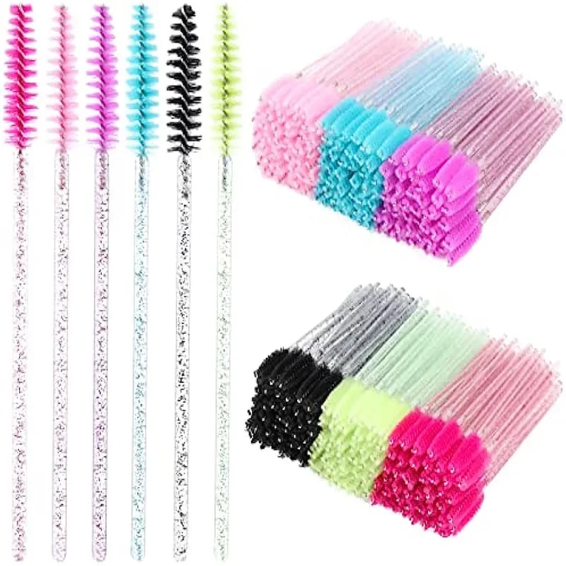300 pièces baguettes de Mascara jetables brosse à cils bobines pour Extension de cils, sourcils et maquillage outils de maquillage en cristal