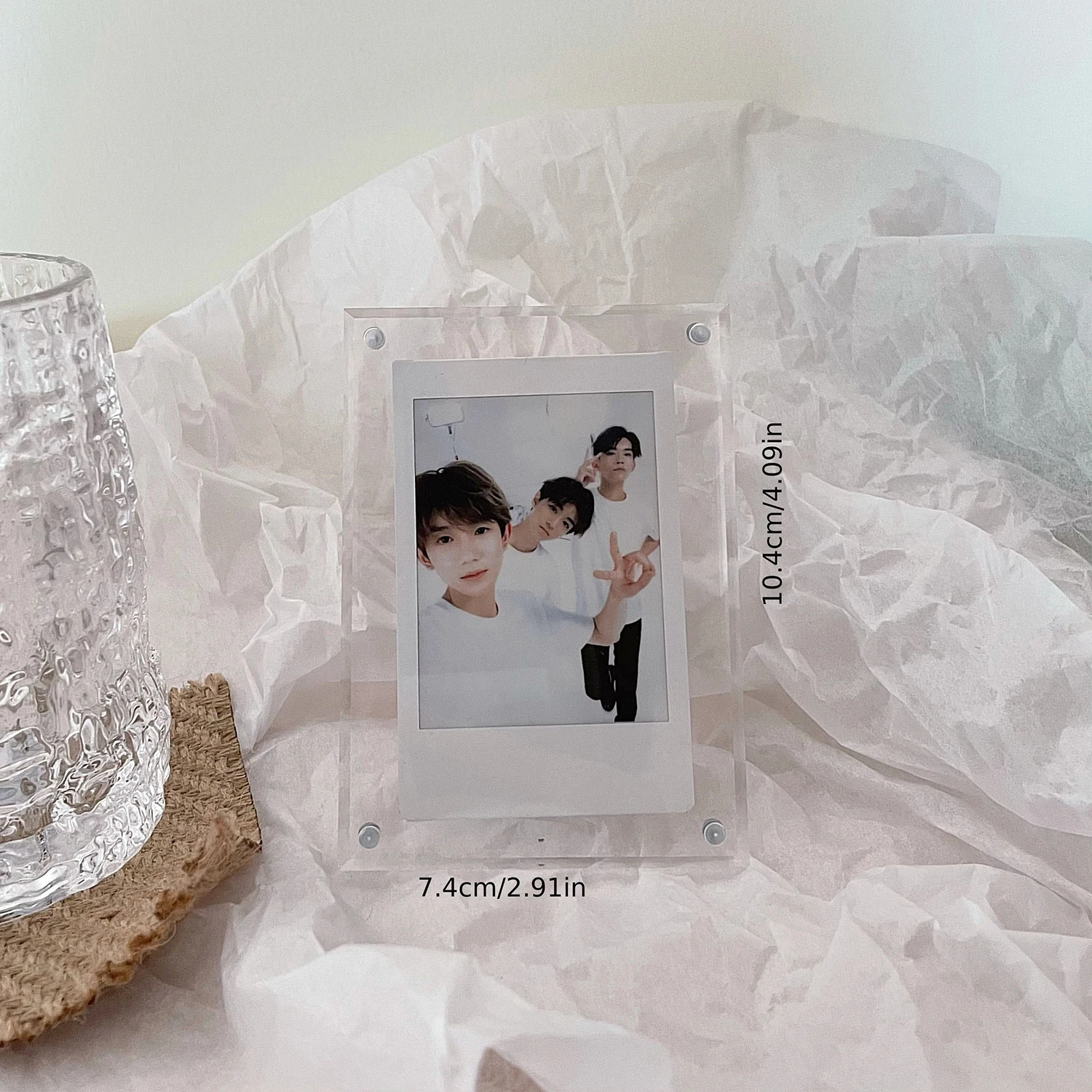 Instagram Polaroid 3-inch frame, acrylic table, transparent laser chasing star girl, small card frame, 3-inch photo