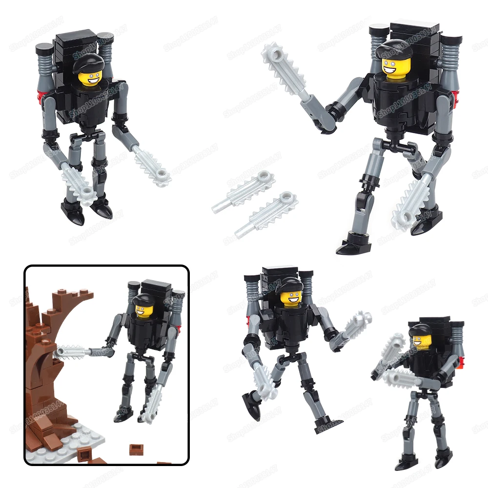 화장실 남자 메카 톱니 무기 빌딩 블록 피규어 조립 군인 미니 멀티 유니버스 전쟁 장면 모델 어린이 선물 소년 장난감