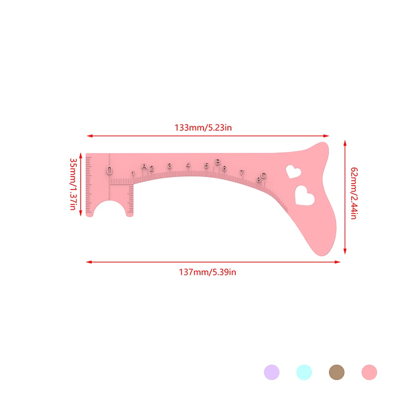 再利用可能な口紅定規位置決めステンシル、翼のある先端アイライナーエイド、眉毛ステンシル、多目的化粧ツール、美容定規、1個