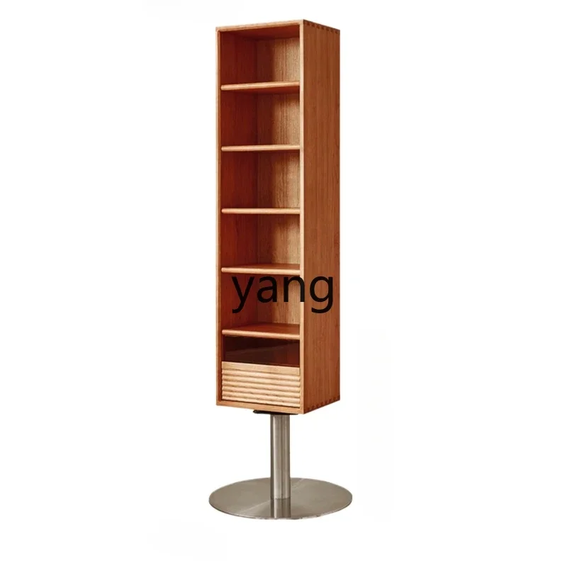 xyy solid wood full-body mirror cherry wood floor-to-ceiling rotating full-length mirror Japanese bookshelf