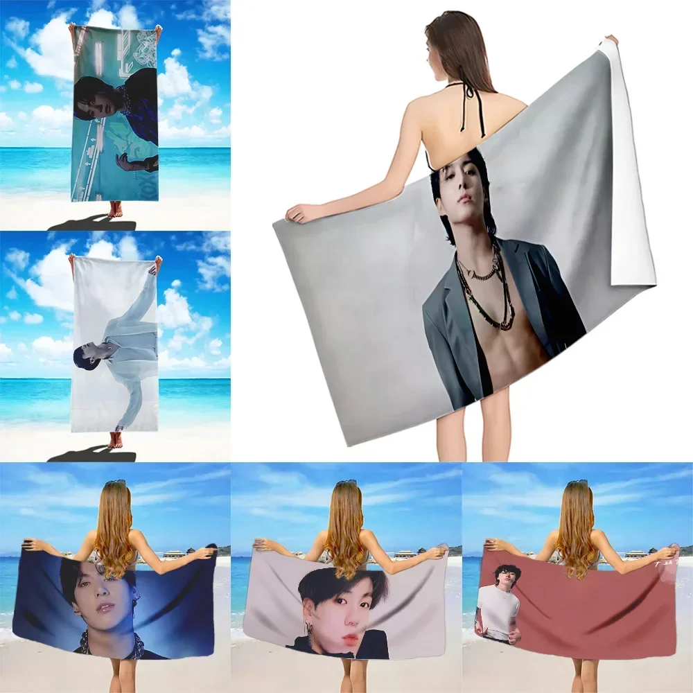 Jungkook_Seven_Tease Beach Towel Microfiber Sand Free Quick Dry Soft Sandproof Pool Towels Gift for Women Travel