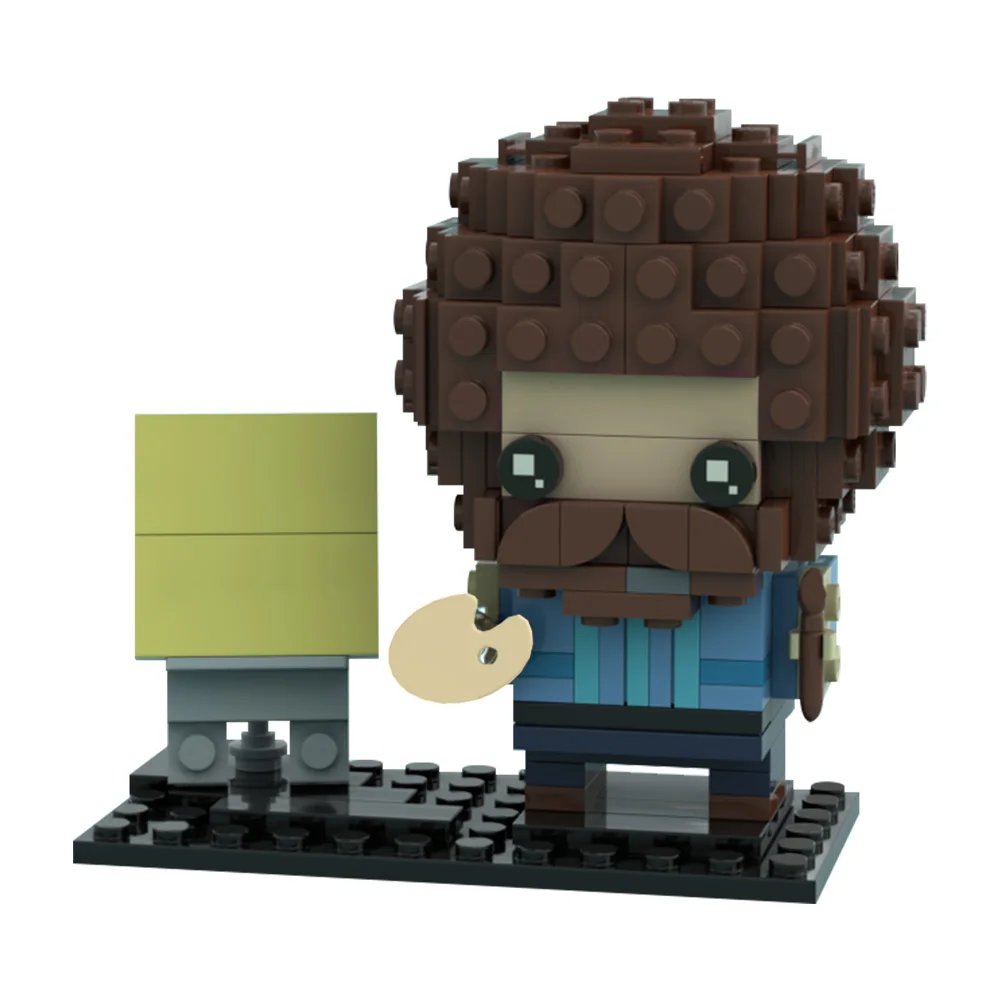 Gobricks MOC بوب روس حادثات سعيدة Brickheadz اللبنات نموذج عمل الشكل الطوب لتقوم بها بنفسك تجميعها لعبة الأطفال هدية