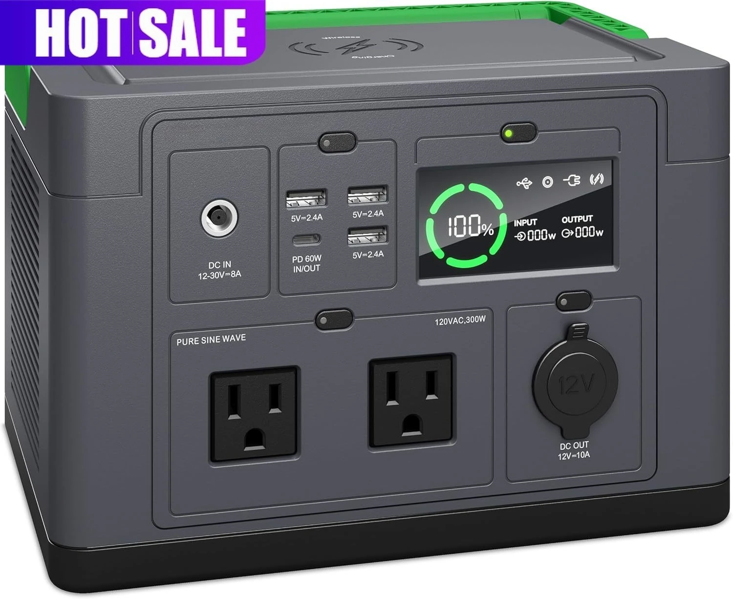 

OffGrid 332Wh Portable Power Station, PPS330 Portable Solar Generator with Wireless Charging Pad, for Camping or Home