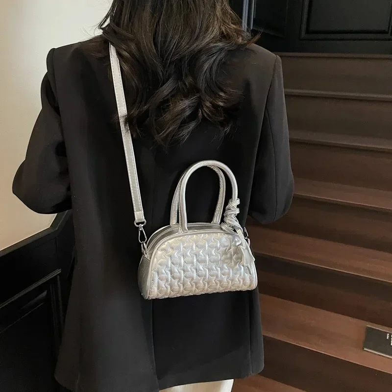 

2025 New Star Print Bowling Bag Women's Small Crossbody Purse Unique Pillow Shoulder Bag Minimalist Stylish Casual Handbag