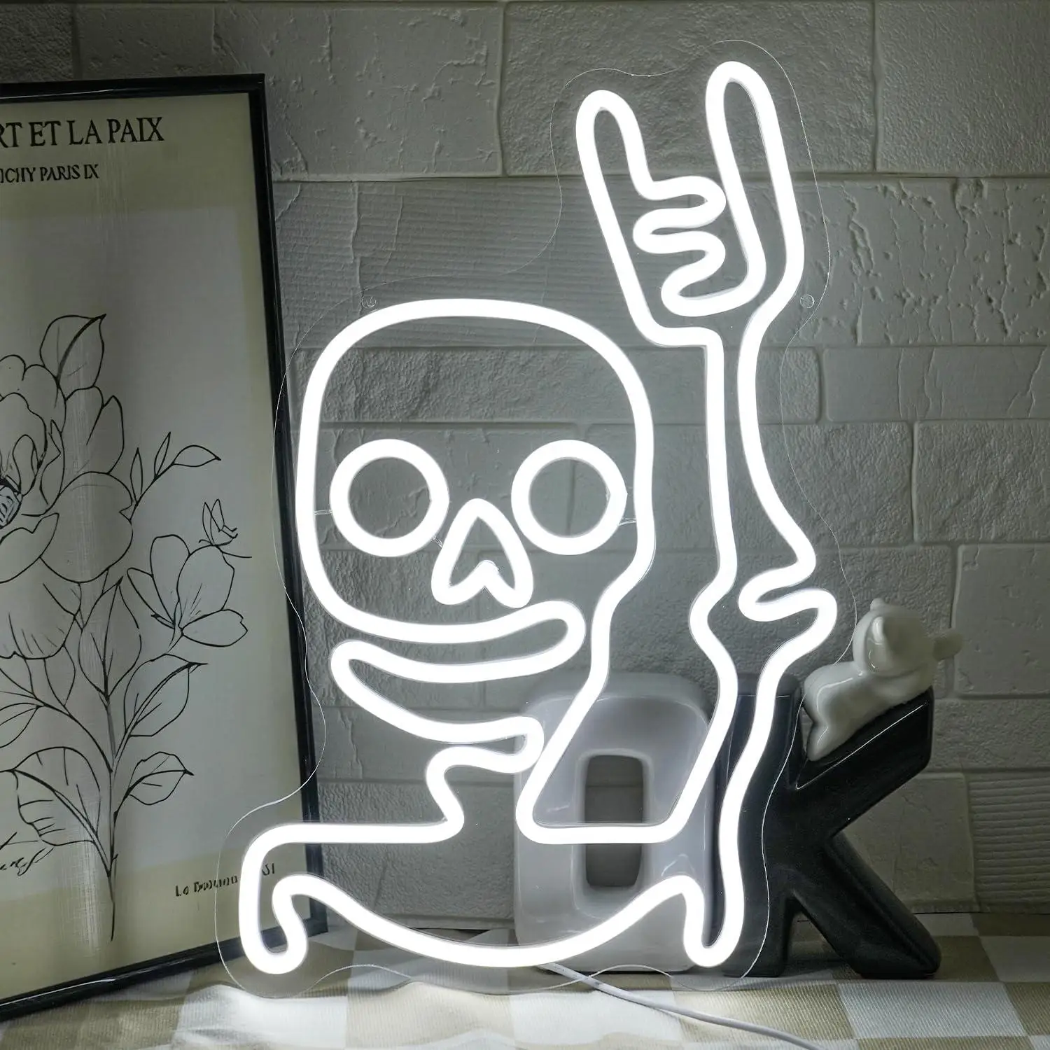 

Скелет Ручная Неоновая Вывеска для Настенного Декора Череп Неоновая Вывеска Ужас Неоновый Свет для Хэллоуина День Клуб Спальня Вечеринка Ночной Декор