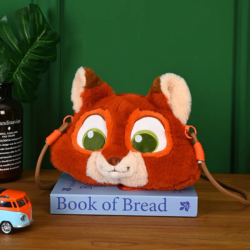 25cm disney cartoon zootopia judy nick macio pelúcia bolsa de ombro kawaii boneca moeda bolsa alça de ombro destacável presentes do feriado