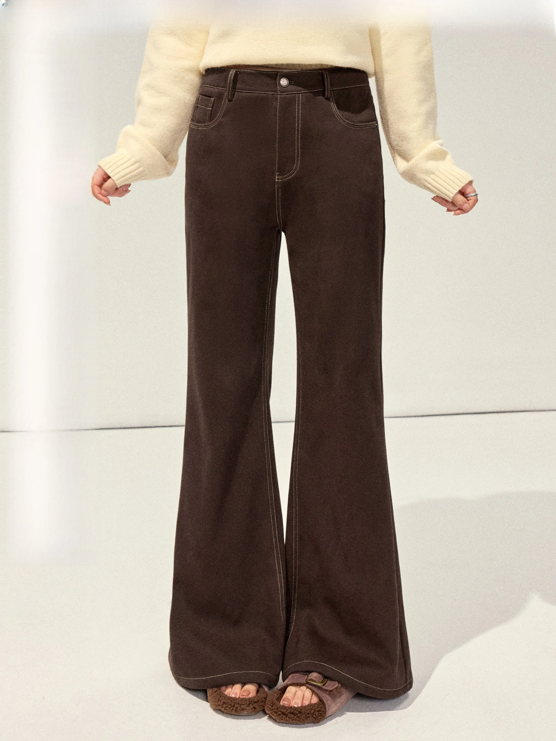 

Брюки-клеш JULULOOK Studio большого размера в американском стиле, повседневные брюки для полных женщин, летние и весенние модные женские брюки