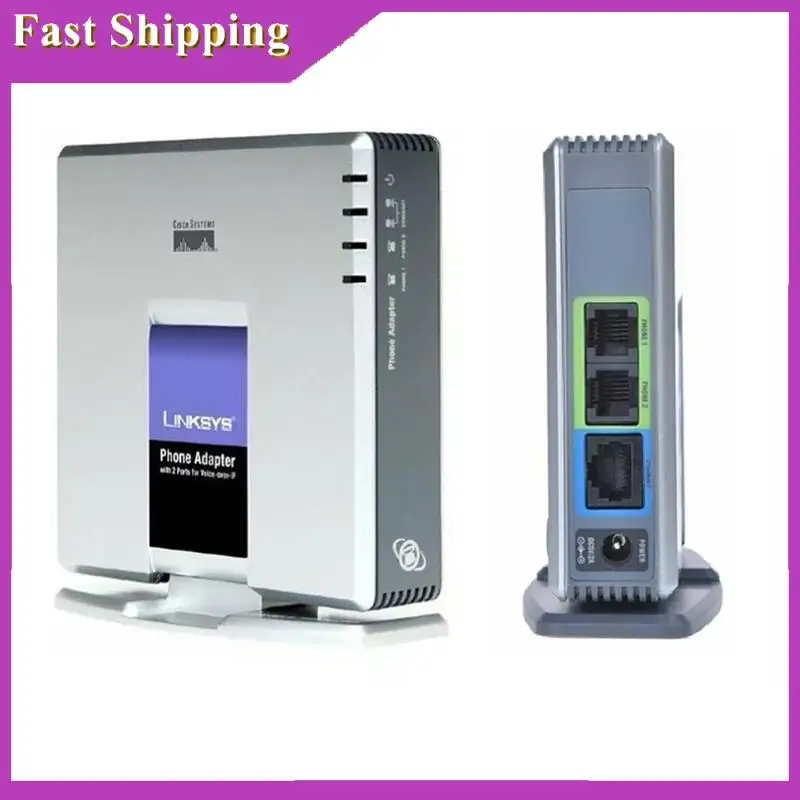 ABRI-SIP Voip Phone Adapter PAP2T, Dual FXS Gateway, UNLOCKED PAP2-NA For Voip Systems, Comes With US Plug