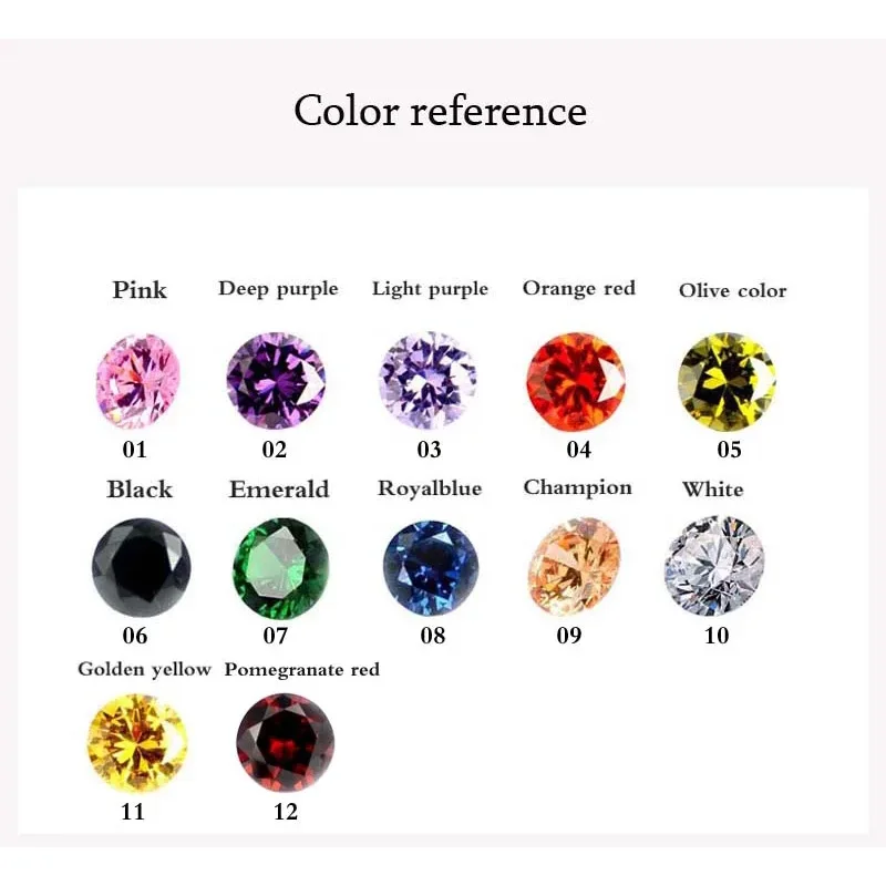 Zircone naturale rotondo multicolore di alta qualità, strass da cucito super flash, accessori fai da te/gioielli 6mm/8mm/10mm/12mm