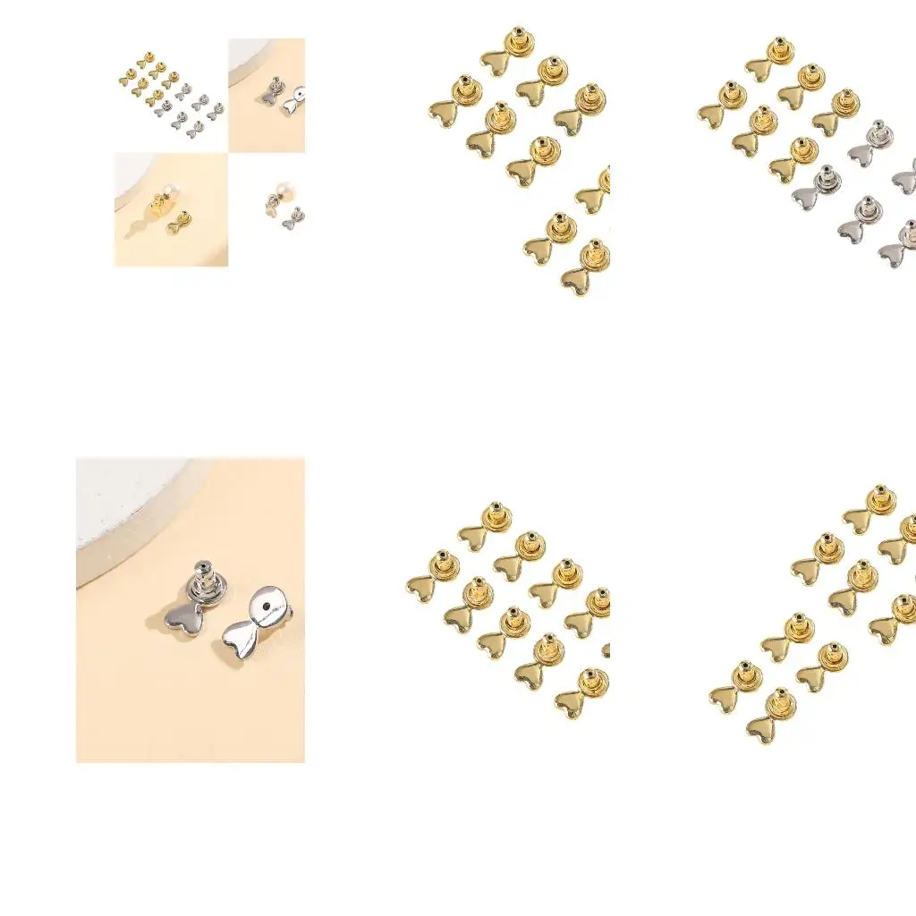  Heart Shaped Ear Locks Fade Resistant Copper Jewelry Parts Daily Wear
